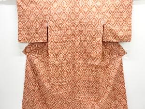 襷に花模様手織り紬着物